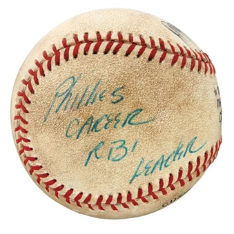 Mike Schmidt Philadelphia Phillies All-Time RBI Record Breaking Ball from Personal Collection